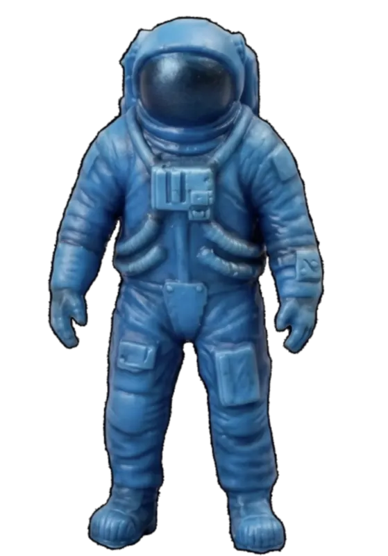The blue astronaut player token from the EscapeGravity board game