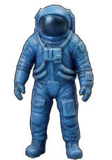 The blue astronaut playing piece from the EscapeGravity board game